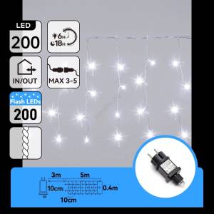 Aigostar - LED външен коледен гирлянд 200xLED 8x0, 4m IP44 студено бяла (AI2529)