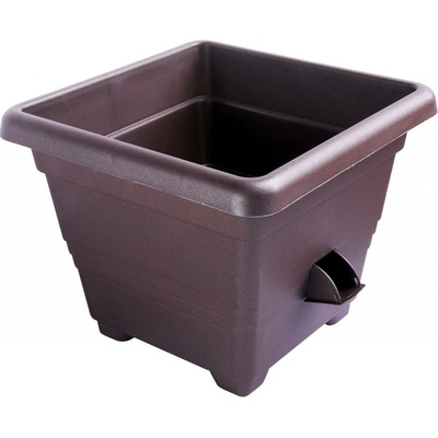 Plastia Bergamot Samozavlažovací Květináč 25x25 cm hnědý