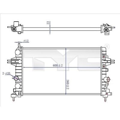 Chladič, chlazení motoru TYC 725-0036-R