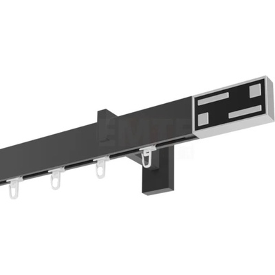 Marcin Dekor Square Line garniža GTECH čierna jednoduchá 160 - 600 cm