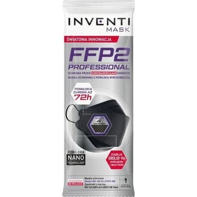 INVENTI FFP2 PROFESIONAL respirátor MF-30 PRO ČERNÝ 1 KS