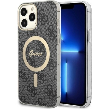 GUESS Кейс Guess GUHMP13XH4STK за iPhone 13 Pro Max 6.7"", черен / черен, твърд, 4G MagSafe (GUE002811-0)