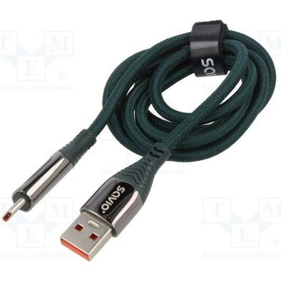 Savio CL-172 USB 2.0, USB A vidlice,USB C vidlice, 1m, černý