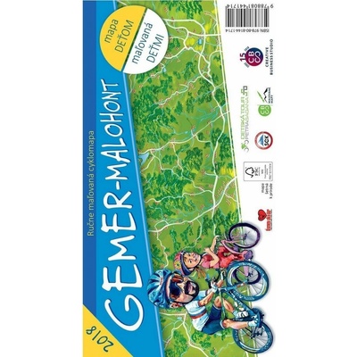 Gemer - Malohont - ručne maľovaná cyklomapa 2018