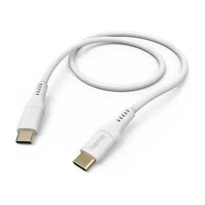 Hama Кабел за зареждане "Flexible", USB-C - USB-C, 1.5 м, силиконов, бял (HAMA-201577)