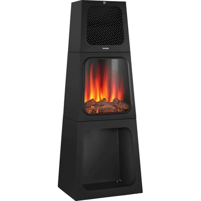 Soleil Elektrický krb elektrické topení s efektem plamene termostatem a 2 režimy výkonu