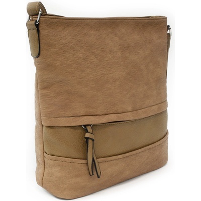 Světle dámská zipová crossbody kabelka Betuel hnědá