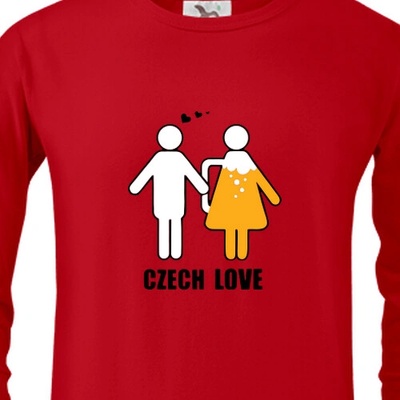 Tričko s dlouhým rukávem do hospody Czech love dětské