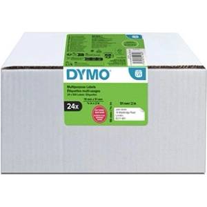 DYMO 2234184, 51 мм x 19 мм, многофункционални, подвижни, бели, оригинални хартиени етикети, 24 x 500 бр (2234184)