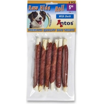 Antos Antor Roll Premium -Кучешко лакомство, кожени солети обвити с патешко месо, (12. 7 см. )