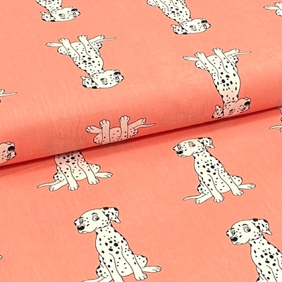 Bavlněné plátno P0660 lososové, dalmatin, š.140