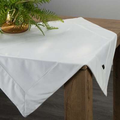 Takoy Běhoun na stůl 85x85 cm bílý sametový VELVET s ozdobným lemem-HF-409972 | 85 x 85 cm