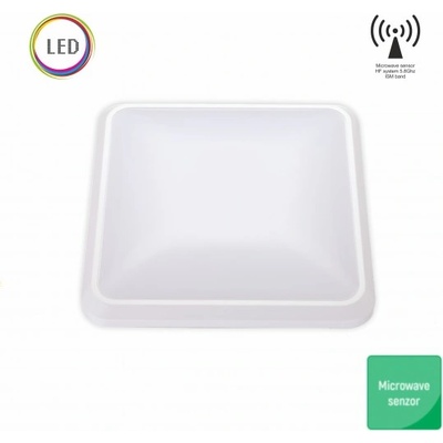 Mitea Lighting M271-B - LED плафон квадратен с микровълнов сензор, 12W, 850lm, 6000K, IP20, бял