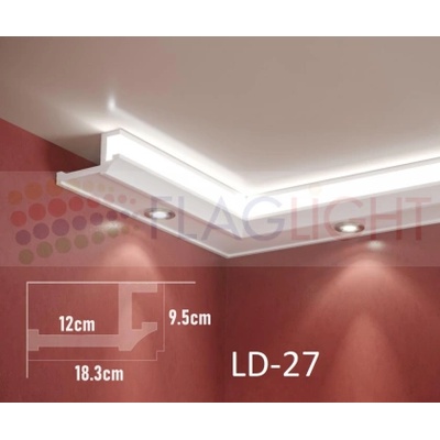 Ld-27 Декоративен профил за скрито led осветление ► 2метра (ld 27)