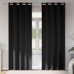 Pure Line Home Плътни завеси в цвят черен с метални халки, 2 бр. , 140 x 225 см - zalegloto - 55,94 лв