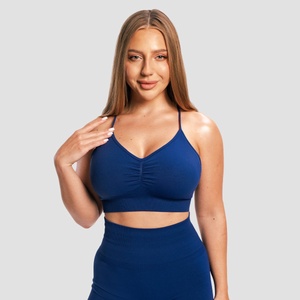 GymBeam Безшевен спортен сутиен Sculpt Navy M