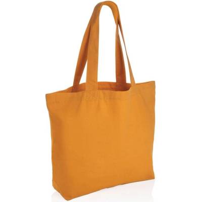 Nákupná taška s vreckom Impact z 285g recykl. canvas, oranžová