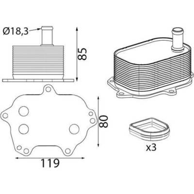 Olejový chladič, motorový olej MAHLE CLC 438 000S (CLC438000S)