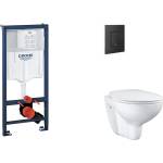 GROHE Rapid SL - Комплект за стенен монтаж, тоалетна, седалка SoftClose и бутон Even, фантомно черно SANI11BB5113 (SANI11BB5113)