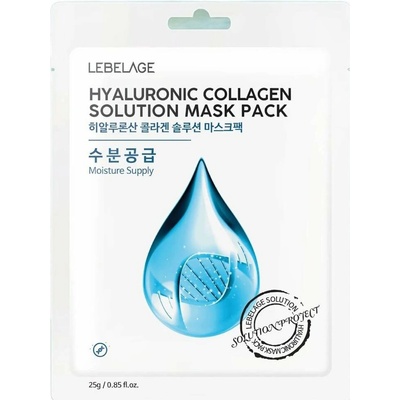 Lebelage Hyaluronic Collagen Solution Mask Hydratačná textílna maska na tvár s kolagénom a kyselinou hyalurónovou 23 ml 1 ks