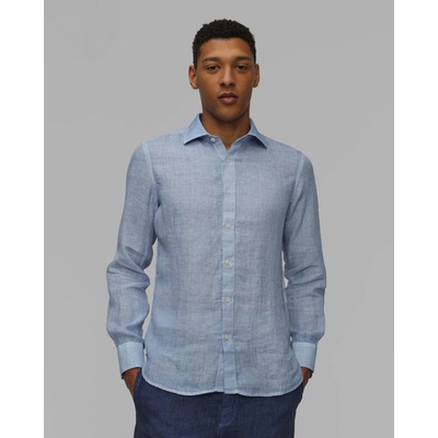 120% Lino pánská lněná košile slim fit