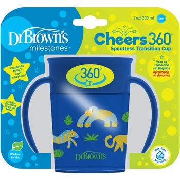 Dr.Browns hrnek Cheers360 Jungle s držadly 1 ks modrý 200 ml