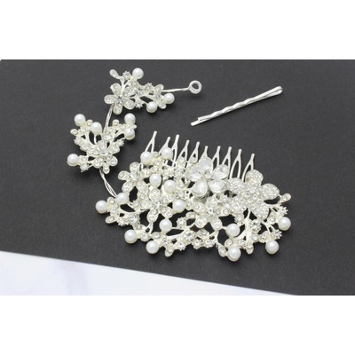 JOHAN, TAI PEI Hrebienok do vlasov Lux Pearls Silver