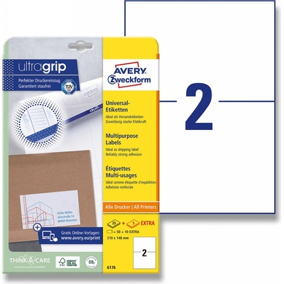 Avery Zweckform 6176 univerzální etikety 210,0 x 148,0 mm 50 etiket bílé