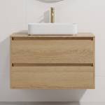 Bath Deluxe Шкаф за баня с мивка TRONDHEIM/LJORDAL 90x57x46 см дъб/бял (SETBT0154D)