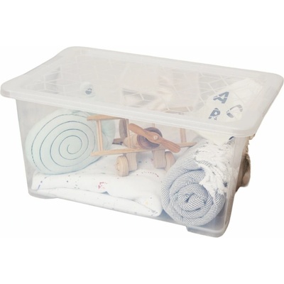 Rotho Univerzálny úložný box, krabica s vekom, EVO, transparentný 58 x 39 x 44 cm 44 l