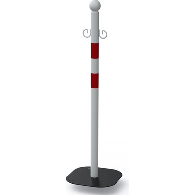Mobilní sloupek – kov, bílo-červená, 970 mm