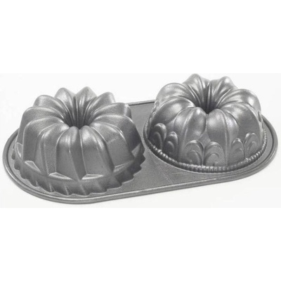 Nordic Ware Forma na 2 malé bábovky Lilie a Kugelhopf grafit 1,2 l