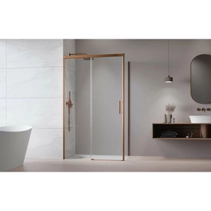 Radaway Правоъгълна душ кабина с плъзгаща се врата Radaway Idea KDJ 130x110 см, матирана мед-прозрачно покритие, лява (387043-93-01L+387053-93-01R)