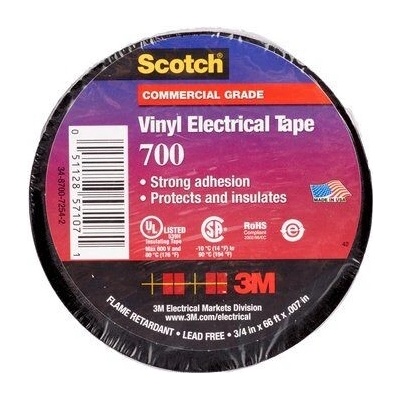 3M 700 Scotch elektrikárska PVC páska ohňovzdorná 19 mm x 20 m čierna