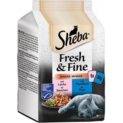 Sheba Fresh & Fine v omáčce s lososem a tuňákem 36 x 50 g