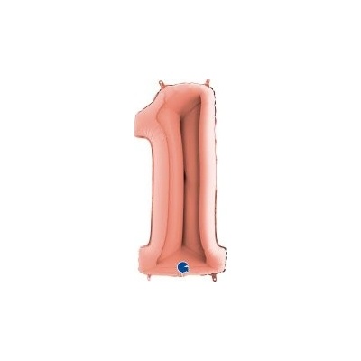GRABO fóliový balónek ČÍSLICE ROSEGOLD 1 102cm,40 nafukovací