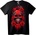 NOONEBRAND Тениска Червен Череп и Рози - 2XL, Black