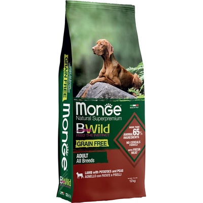 Monge Bwild Grain Free All Breeds Lamb with Potatoes & Peas 2 x 12 kg