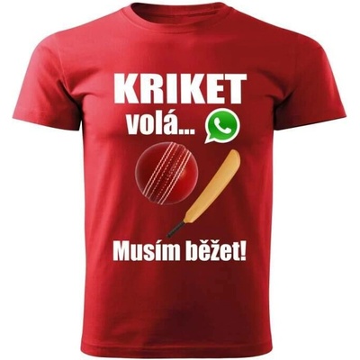 dětské tričko Kriket volá musím běžet červené