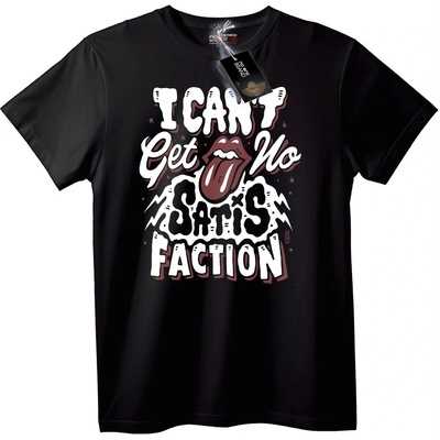 NOONEBRAND Тениска Не мога да получа удовлетворение - 2XL, Black