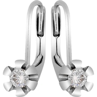 Zlaton náušnice bílé zlato s diamanty 000502410239