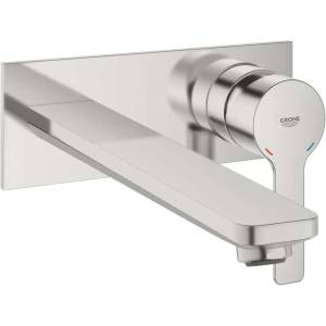 GROHE Lineare - Смесител за умивалник L за вграждане, монтаж с 2 отвора, supersteel 23444DC1 (23444DC1)