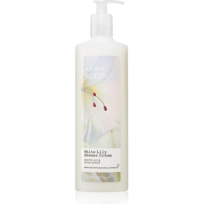 Avon Senses White Lily & Musk povzbuzující sprchový krém 720 ml