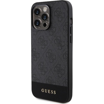 Image 1 of GUESS Гръб Guess за iPhone 15 Pro, PU, 4G Stripe, MagSafe, Черен (3666339193003)