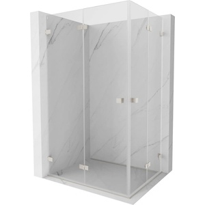 Mexen Lunar-F Duo сгъваема душ кабина 100 x 90 см, прозрачна, четкан никел - 836-100L-090P-97-00 (836-100L-090P-97-00)