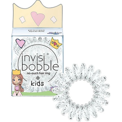 Detská špirálová gumička do vlasov Invisibobble Kids Princess Sparkle - číra s trblietkami, 3 ks (IB-KI-PC10001-2)