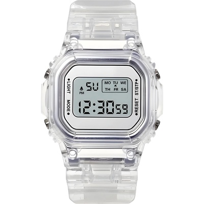 HARAHU Цифров Часовник Прозрачен - Бял kp21644 (tr-21644)