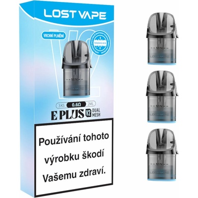 Lost Vape E-Plus Dual Mesh Pod V2 2ml cartridge MTL 0,3ohm 3 ks
