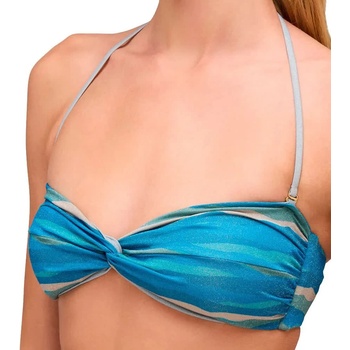 SUNDEK Quartz abstract wave motif band bikini top - Blue (Bilberry)