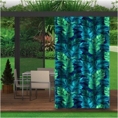 Mondo Italia Záhradný záves do altánku na tuneli MIGD219 zelené palmové lístie Zelená 155x220 cm